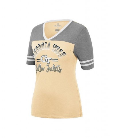 Women's Gold Heathered Gray Georgia Tech Yellow Jackets There You Are V-Neck T-shirt Gold, Heathered Gray $23.84 Tops