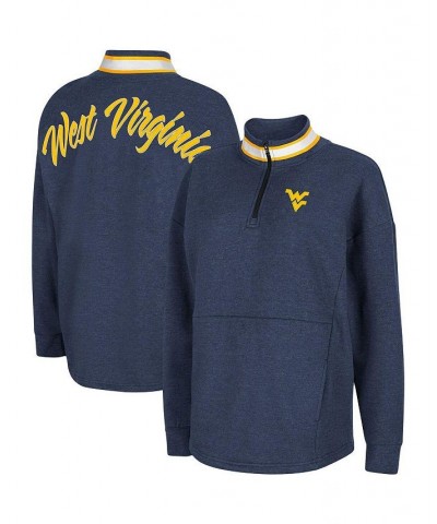 Women's Heathered Navy West Virginia Mountaineers Alice 2-Hit Fleece Quarter-Zip Jacket Heathered Navy $26.00 Jackets