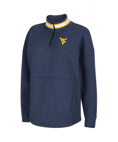 Women's Heathered Navy West Virginia Mountaineers Alice 2-Hit Fleece Quarter-Zip Jacket Heathered Navy $26.00 Jackets