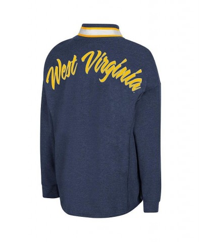 Women's Heathered Navy West Virginia Mountaineers Alice 2-Hit Fleece Quarter-Zip Jacket Heathered Navy $26.00 Jackets