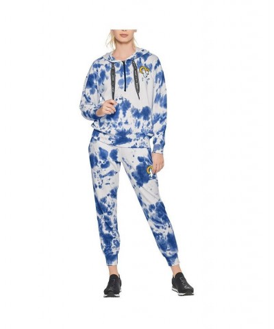 Women's White and Royal Los Angeles Rams Dakota Oversized Tie-Dye Half-Zip Hoodie White, Royal $36.90 Sweatshirts