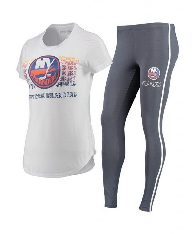 Women's White Charcoal New York Islanders Sonata T-Shirt & Leggings Set White, Charcoal $30.55 Pajama