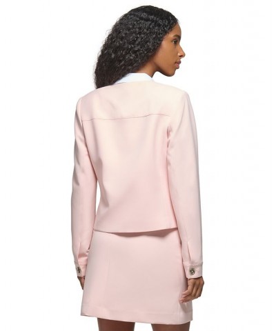 Women's Collarless Open-Front Blazer White $37.13 Jackets