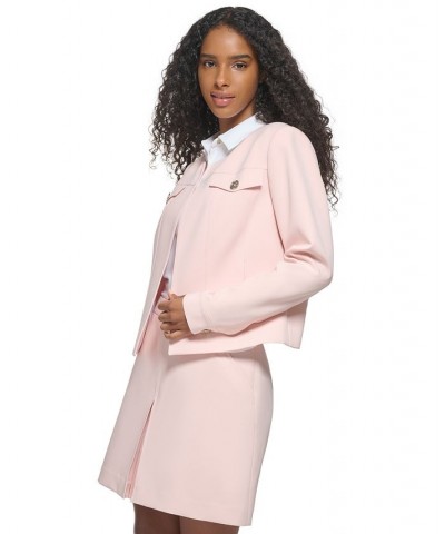 Women's Collarless Open-Front Blazer White $37.13 Jackets