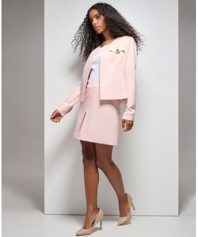 Women's Collarless Open-Front Blazer White $37.13 Jackets