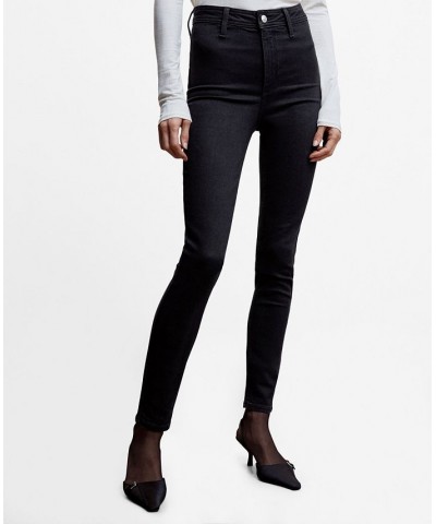 Women's High-Waist Cotton-Blend Jeggings Black Denim $31.35 Jeans
