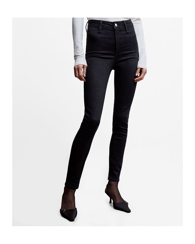 Women's High-Waist Cotton-Blend Jeggings Black Denim $31.35 Jeans