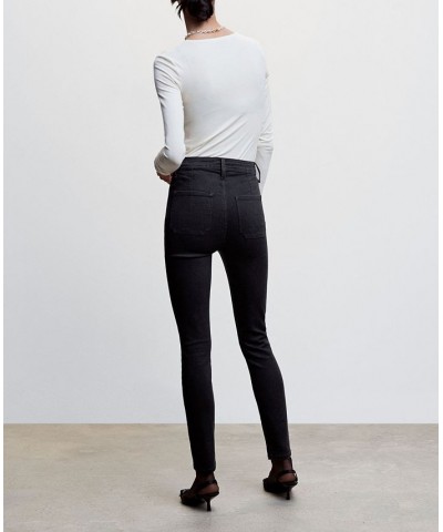 Women's High-Waist Cotton-Blend Jeggings Black Denim $31.35 Jeans