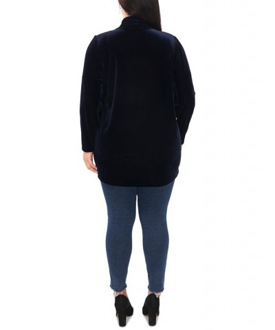 Plus Size Open-Front Long-Sleeve Cardigan Blue $24.09 Sweaters