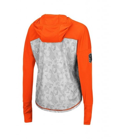 Women's Miami Hurricanes OHT Military-Inspired Appreciation Mission Arctic Camo Hoodie Long Sleeve T-shirt Gray Orange $30.24...