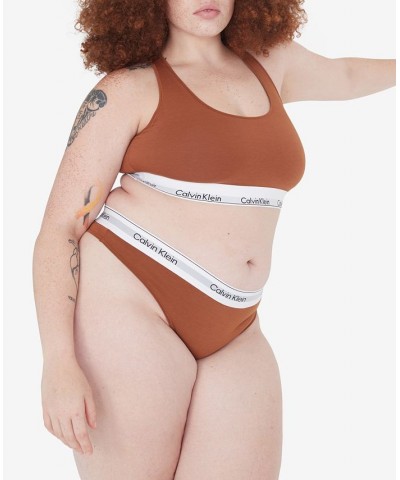 Plus Size Modern Naturals Unlined Bralette QF7045 Brown $15.96 Bras