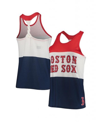 Women's Red and Navy Boston Red Sox Twist Back Tank Top Red, Navy $29.49 Tops