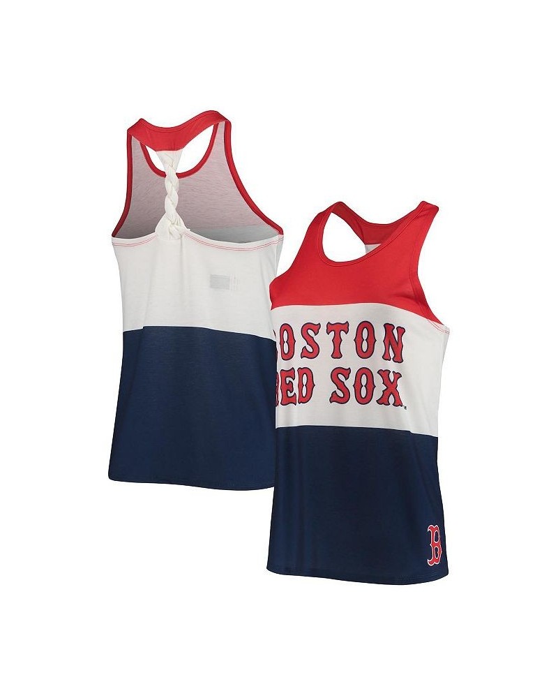 Women's Red and Navy Boston Red Sox Twist Back Tank Top Red, Navy $29.49 Tops