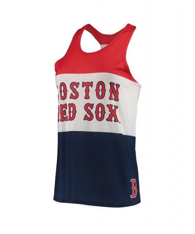 Women's Red and Navy Boston Red Sox Twist Back Tank Top Red, Navy $29.49 Tops