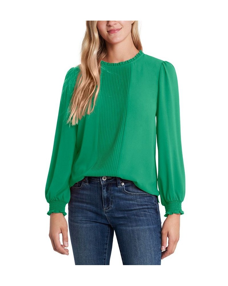 Smocked Pintuck Top Green $46.28 Tops