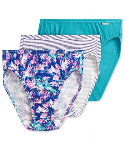 Elance French Cut 3 Pack Underwear 1485 1487 Extended Sizes Softest Teal/belvedere Stripe Violet/tropical Burst $12.47 Panty