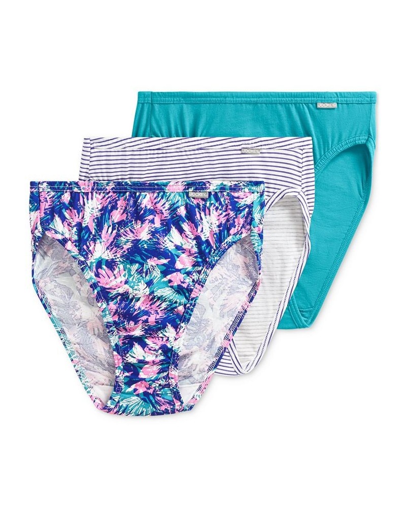 Elance French Cut 3 Pack Underwear 1485 1487 Extended Sizes Softest Teal/belvedere Stripe Violet/tropical Burst $12.47 Panty