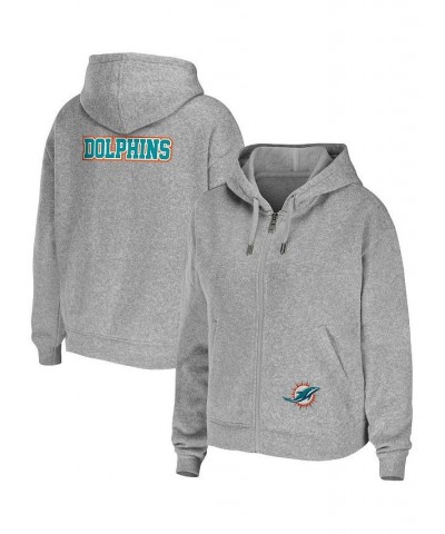 Women's Heathered Gray Miami Dolphins Team Full-Zip Hoodie Heathered Gray $43.00 Sweatshirts