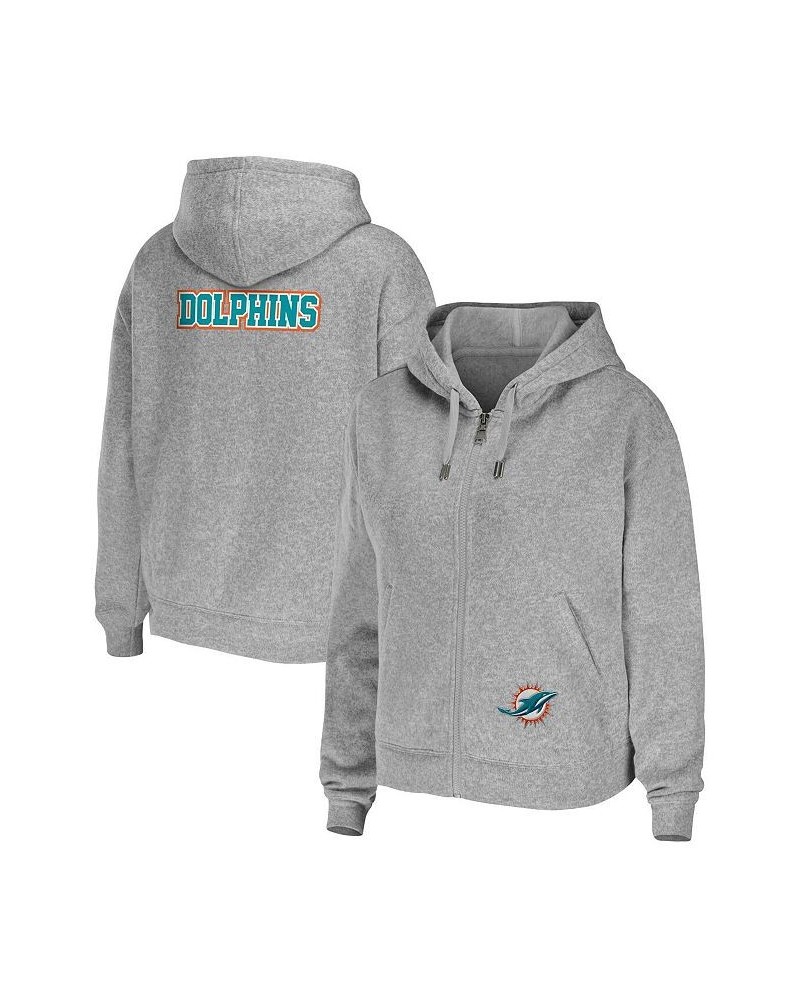 Women's Heathered Gray Miami Dolphins Team Full-Zip Hoodie Heathered Gray $43.00 Sweatshirts