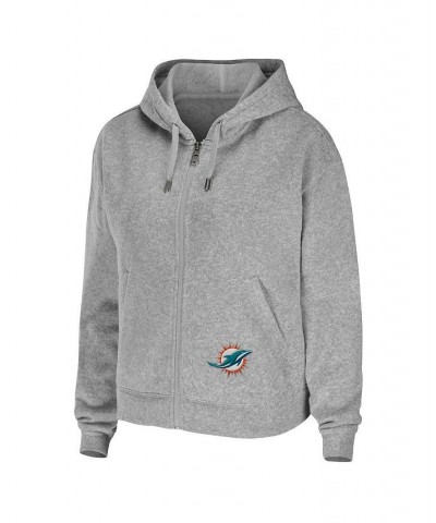 Women's Heathered Gray Miami Dolphins Team Full-Zip Hoodie Heathered Gray $43.00 Sweatshirts