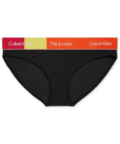 Women's Pride This Is Love Colorblocked Bikini Underwear QF7256 Black $14.40 Panty