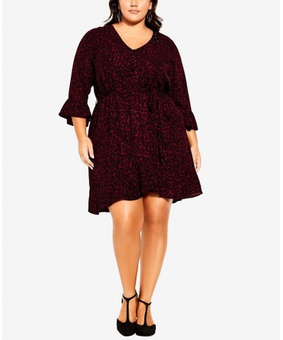 Trendy Plus Size Natasha V-neck Dress Berry Skin $45.15 Dresses