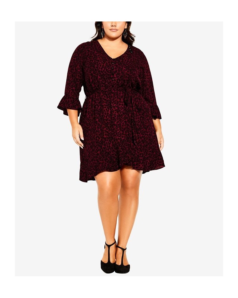 Trendy Plus Size Natasha V-neck Dress Berry Skin $45.15 Dresses