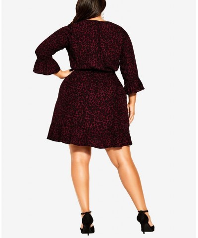 Trendy Plus Size Natasha V-neck Dress Berry Skin $45.15 Dresses