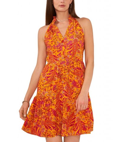 Women's Paisley-Print Tiered Dress Swim Cover-Up Yellow/Orange Multi $30.36 Swimsuits