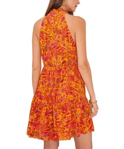 Women's Paisley-Print Tiered Dress Swim Cover-Up Yellow/Orange Multi $30.36 Swimsuits