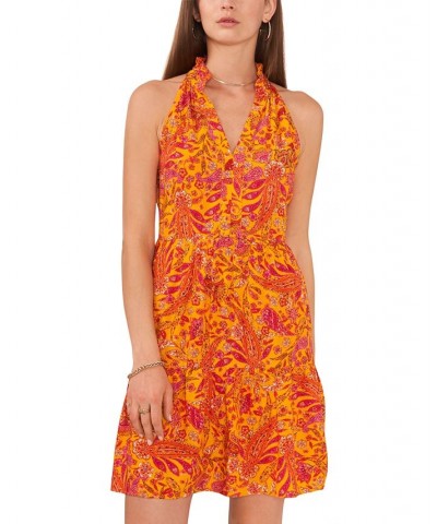 Women's Paisley-Print Tiered Dress Swim Cover-Up Yellow/Orange Multi $30.36 Swimsuits