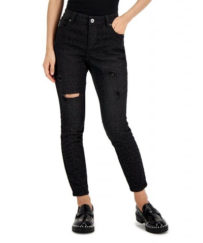 Petite Mid-Rise Ripped Animal-Print Skinny Jeans Classic Cheetah $15.22 Jeans