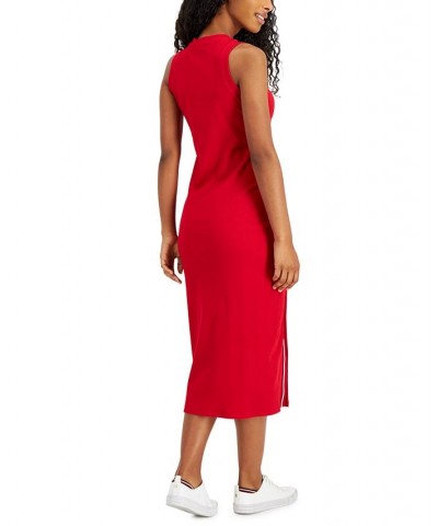 Women's Slit Sleeveless Midi Dress Scarlet $33.48 Dresses