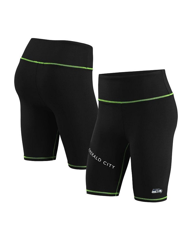 Women's Black Seattle Seahawks Bike Shorts Black $20.24 Shorts