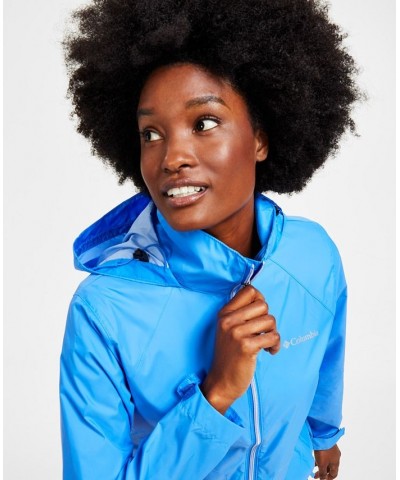 Women's Switchback Waterproof Packable Rain Jacket XS-3X Harbor Blue $31.79 Jackets