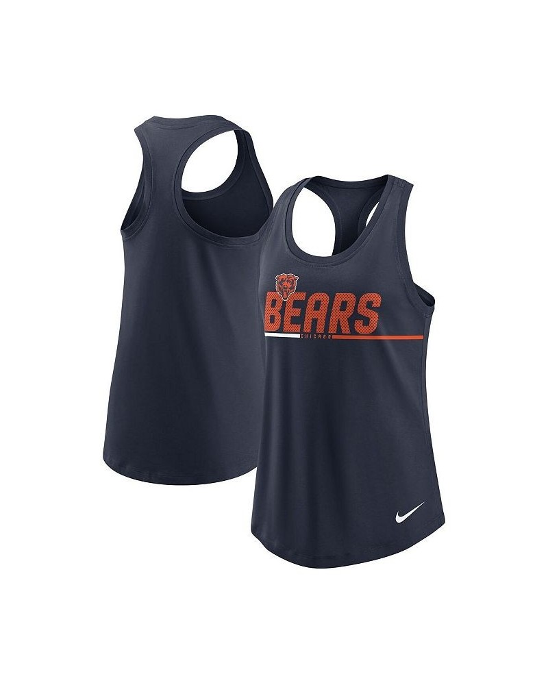 Women's Navy Chicago Bears Team Name City Tri-Blend Racerback Tank Top Navy $24.29 Tops