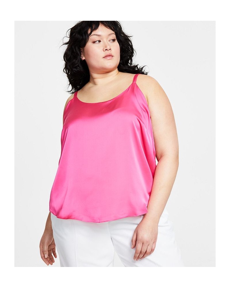 Plus Size Scoop-Neck Satin Camisole Berry Crush $27.14 Tops