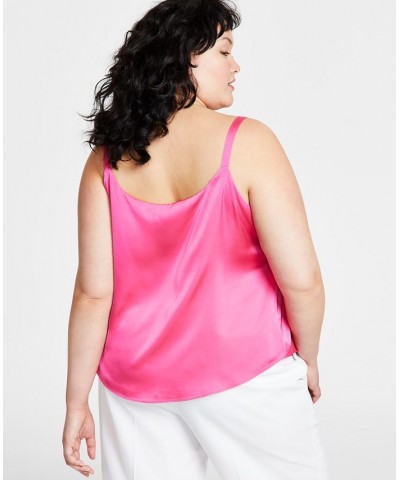 Plus Size Scoop-Neck Satin Camisole Berry Crush $27.14 Tops