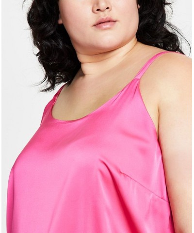 Plus Size Scoop-Neck Satin Camisole Berry Crush $27.14 Tops