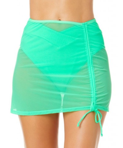 Juniors' Mesh Sarong Swim Skirt Cover-Up Green $20.99 Swimsuits