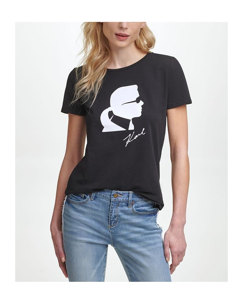 Women's Karl Silhouette Tee Black $22.77 Tops