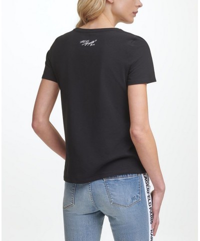 Women's Karl Silhouette Tee Black $22.77 Tops