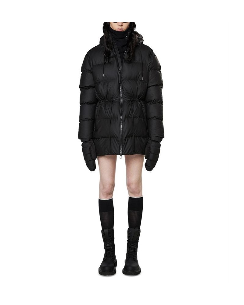 Women's Hooded Drawstring-Waist Puffer Coat Black $194.25 Coats