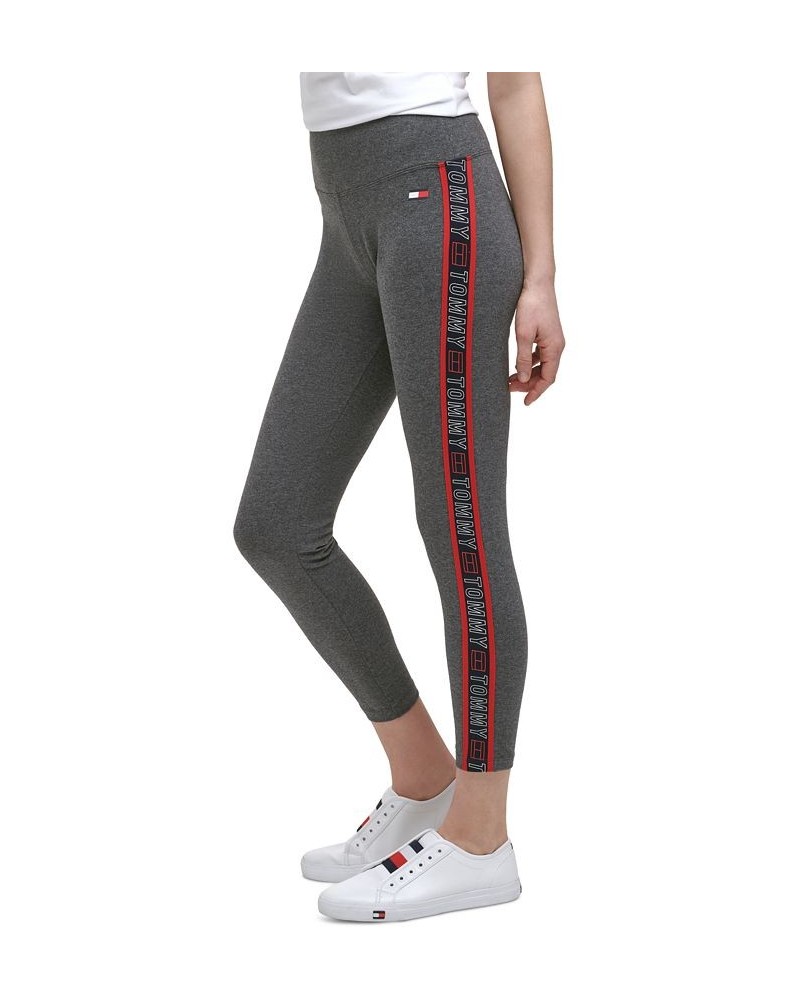 Logo-Trim 7/8 Length Leggings Gray $22.66 Pants