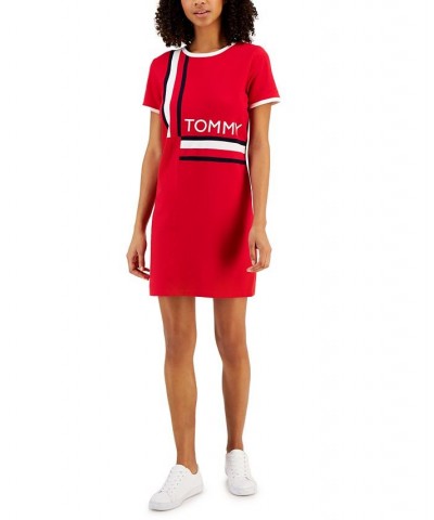 Women's Signature-Stripe Dress Red $33.36 Dresses