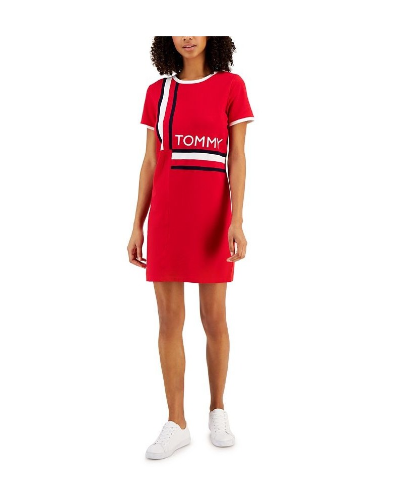 Women's Signature-Stripe Dress Red $33.36 Dresses