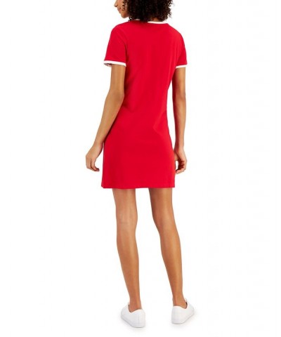 Women's Signature-Stripe Dress Red $33.36 Dresses