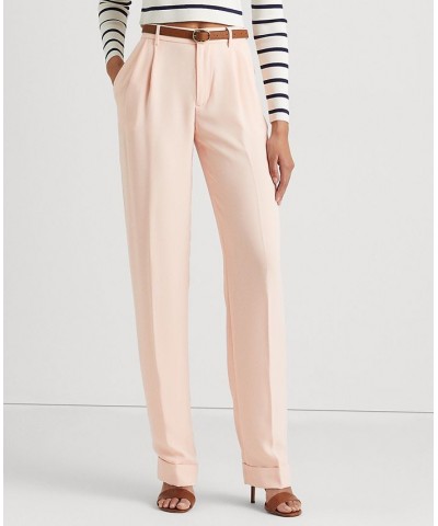 Women's Pleated Double-Faced Georgette Pants Pale Pink $83.25 Pants