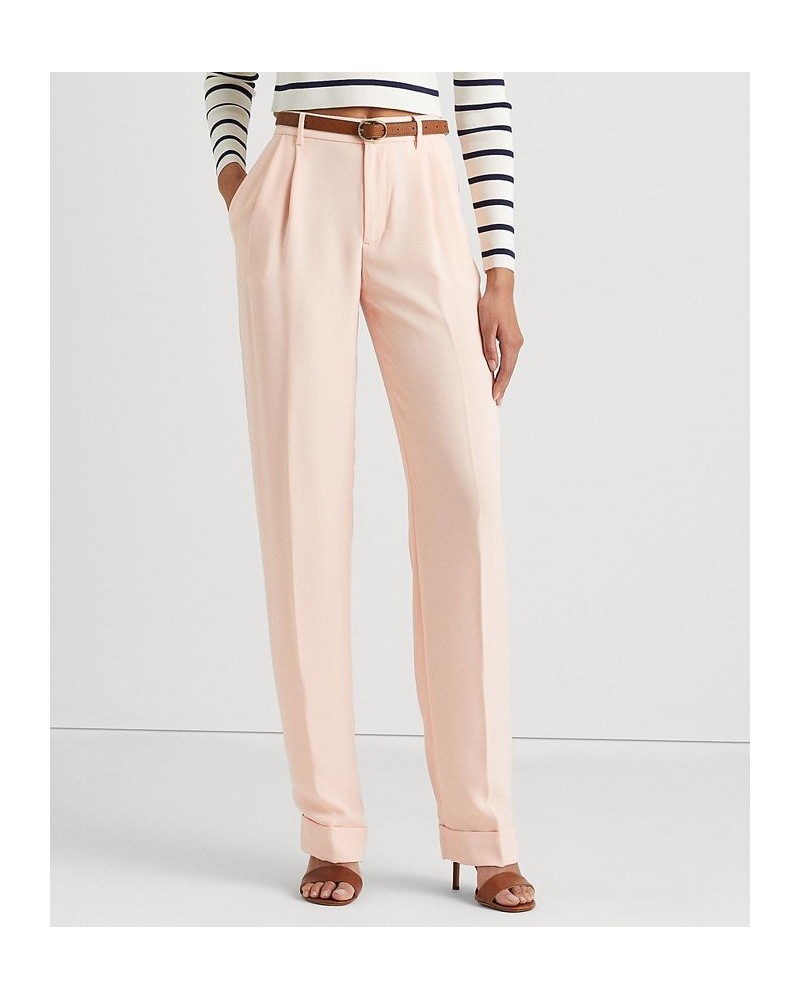 Women's Pleated Double-Faced Georgette Pants Pale Pink $83.25 Pants