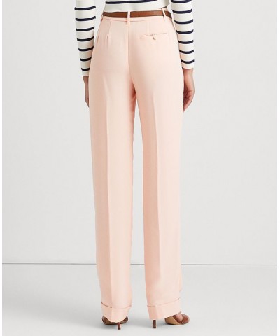 Women's Pleated Double-Faced Georgette Pants Pale Pink $83.25 Pants